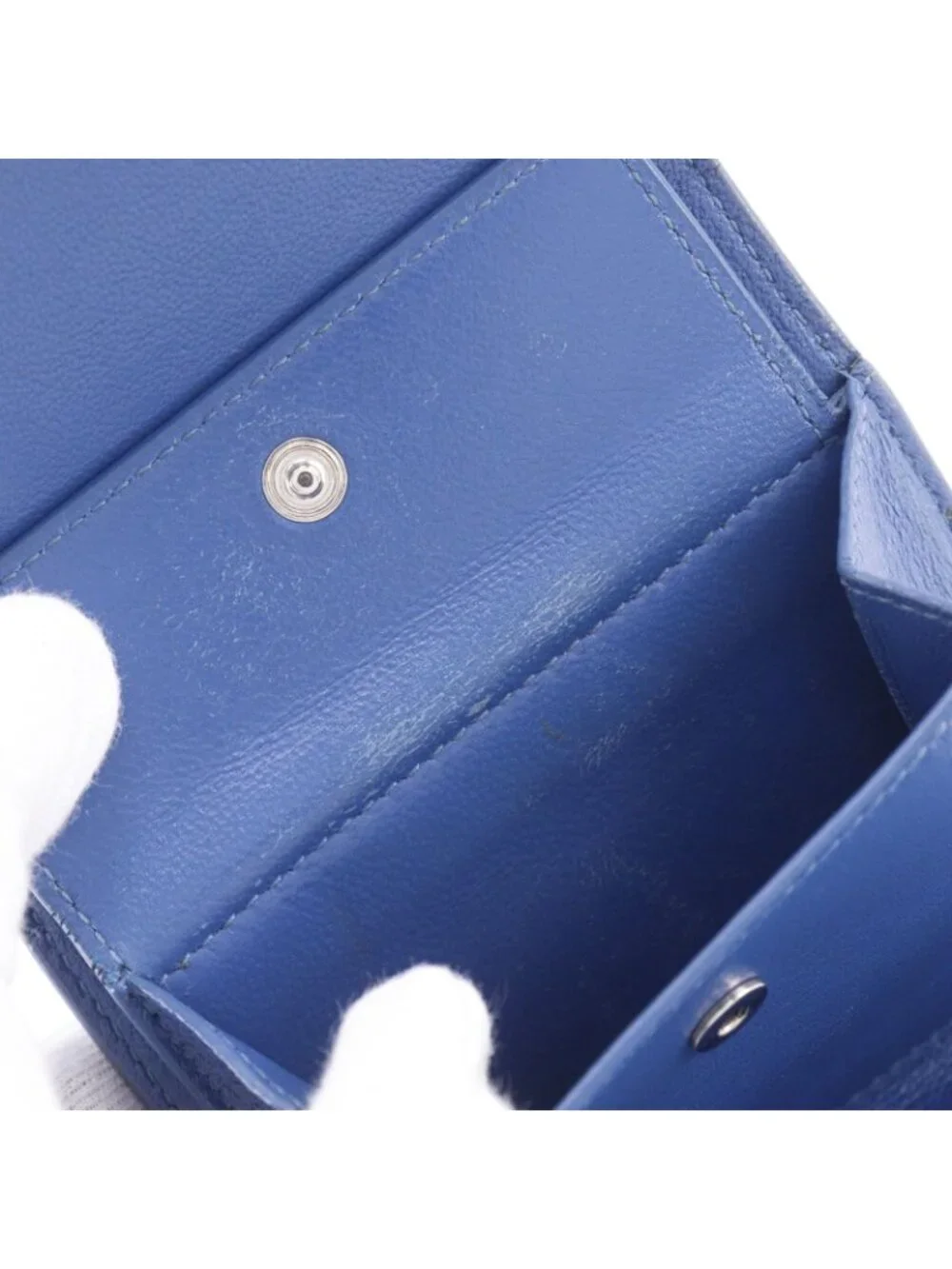 Balenciaga Paper Mini Wallet Leather Blue Bifold